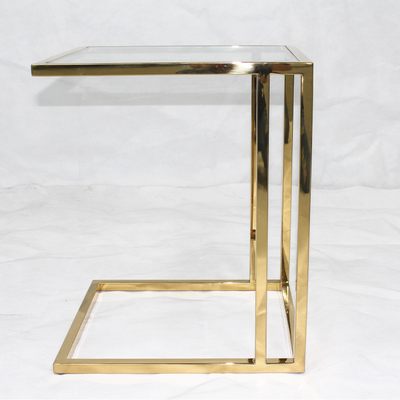 Stainless Steel Glass Top 100kgs 0.023CBM Modern Side Tables