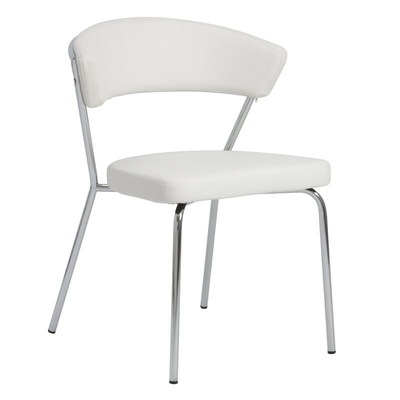 Modern 770mm Stackable Chrome Legs PU Leisure Chair Simple Design