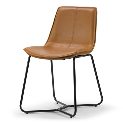 H81 W48CM Comfortable Cross Metal Leg Leather Leisure Chair