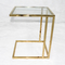 Stainless Steel Glass Top 100kgs 0.023CBM Modern Side Tables