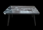 Metal Leg Rectangle 21kgs 0.1m3 Modern Glass Top Dining Table