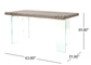 Glass Legs Wooden Top 68kgs Modern Dining Table