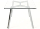 Glass Top Crossing Steel Leg 130cm Modern Dining Table