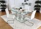 Square Stainless Steel Legs 50kgs Contemporary Glass Dining Tables