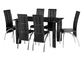 150cm Glass 6 Seater 62kgs Modern Dining Room Sets
