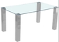 Clear Rectangular Glass 70kgs 150x90cm Modern Dining Table