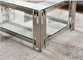 Stainless Steel Base Tempered Low Glass Top Postmodern Coffee Table 40cm High