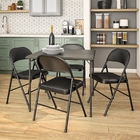 Height 29.92 Inch Black Metal Fold Up Chairs Collapsible Dining Chair Anti Wear