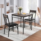 Rust Proof 3 Piece Dining Table Set Industrial Style Dining Room Sets