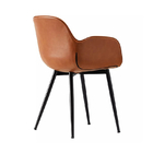 Family Friendly Minimalist Brown Pu Leather Dining Chairs Customized Colour