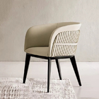 Luxury Streamline Household  PU Dining Chair Metal Leg Wear Resistance
