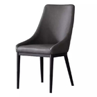 Contracted Style Black Metal Legs Dining Chairs Without Armrest Fade Resistance