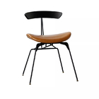 Abnormity Shape Upholstered Dining Chairs With Black Metal Legs L Size