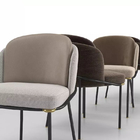 Restaurant Fabric Dining Room Chairs Art Metal Leg Dirt Proof 59*50*80cm