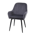 ISO9001 Nordic Grey Velvet Dining Chairs Luxury Restaurant Dining Chairs 5.4kgs