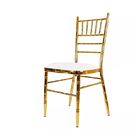 Elegant Metal Frame Soft Catering Gold Gilded Chairs Scratch Resistant