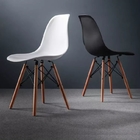 Leisure Backrest Restaurant Eames Dining Chair Wood Leg 10 Colors Available