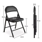 Heavy Duty black Outdoor Metal Folding Chairs For Wedding 78cm height Anti Wear