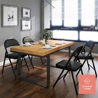 Anticorrosive Dining Room Metal Frame Folding Chair Standard Wear Resistance