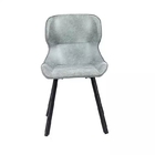 ISO9001 Grey Upholstered Faux Leather Dining Chairs Wear Resistant