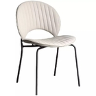 Blue Orange Beige PU Dining Chair With Stainless Steel Leg Abrasion Resistance