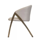 Scratch Resistance Italian Style Dining Chairs Cream Velvet Dining Chairs ISO9001