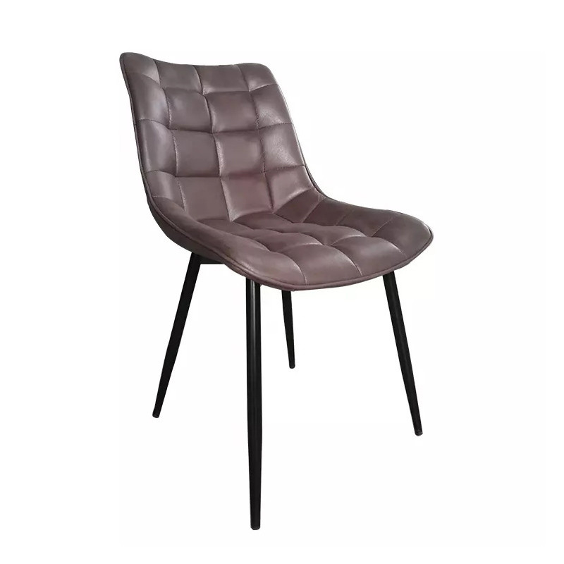 ISO9001 Aging Resistance Chrome Metal Dining Chair Leather Dining Room Chairs