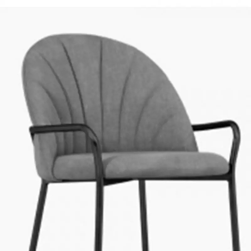 Durable Nordic Metal Frame Grey PU Dining Chair Environmentally Friendly