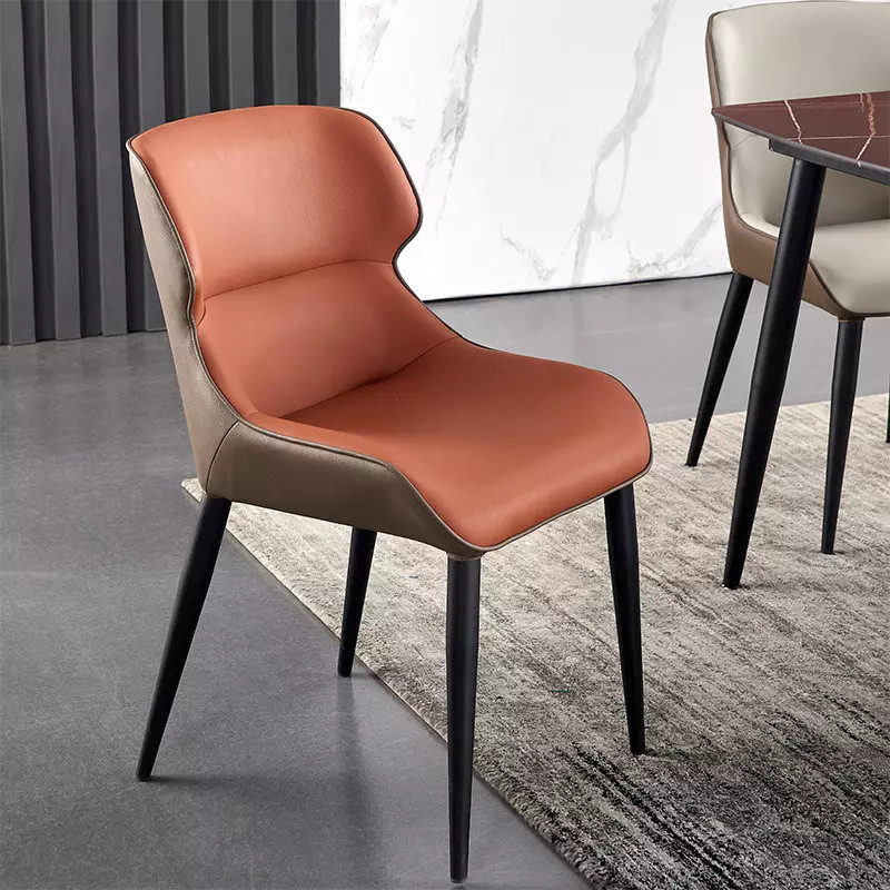 High Bearing Apartment Metal Legs Dining Chairs Thickened Cushion
