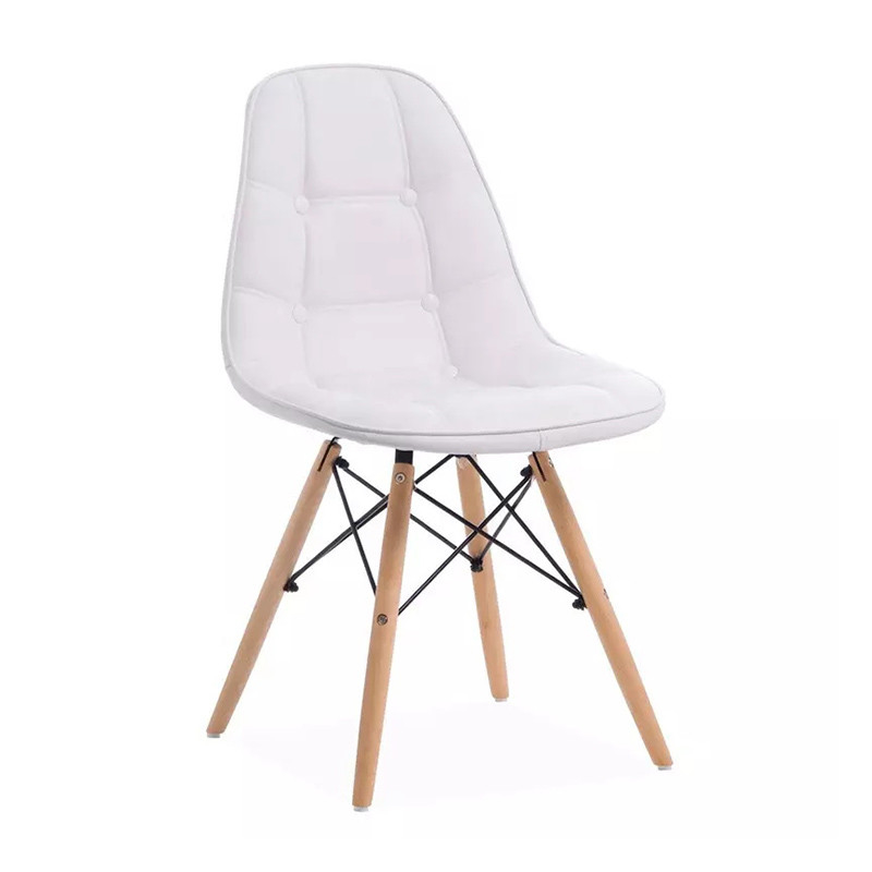Metal Frame PU White Eiffel Dining Chair For Home stable bearing  Anticorrosion