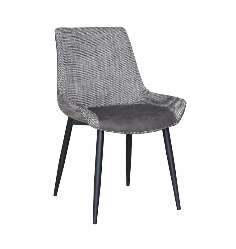 59*50*80cm Metal And Fabric Dining Chairs Grey Material Dining Chairs