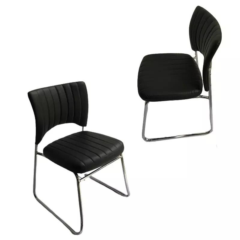 Stable Iron Frame Leather Upholstered Dining Chair Thickened Legs