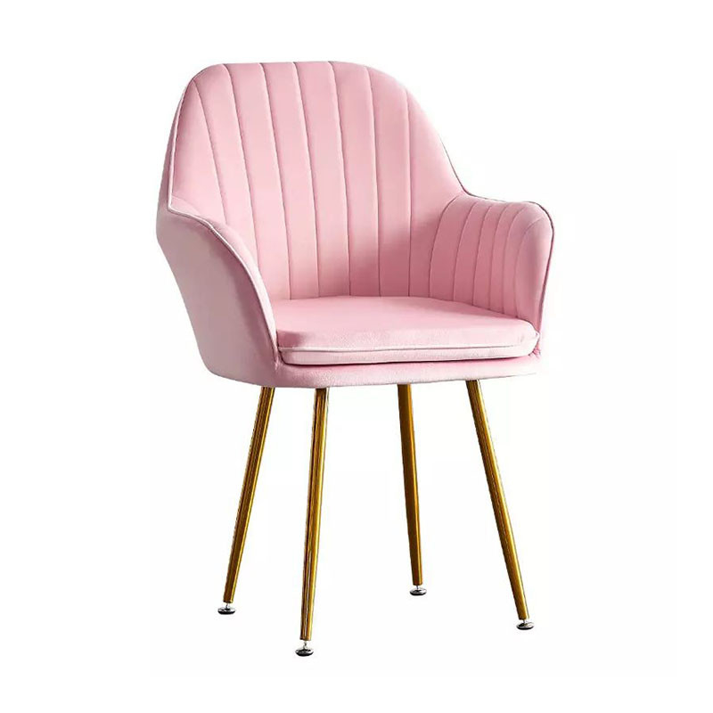 Antirust Pink Stainless Steel Frame Chairs 47cm Width Simple Dining Room Chairs