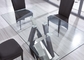 Tempered Glass 150cm Chromed Steel 52kgs Modern Dining Table