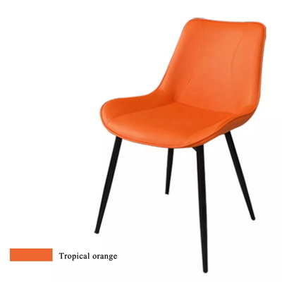 Cadeiras de jantar acolchoadas de metal estilo nórdico com enchimento de espuma e resistência ao desgaste