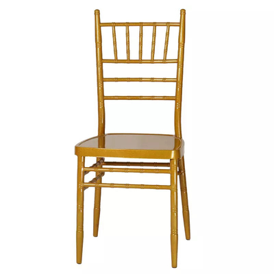 Respaldo ergonómico Sillas chapadas en oro Silla de comedor para banquetes de bodas con respaldo alto