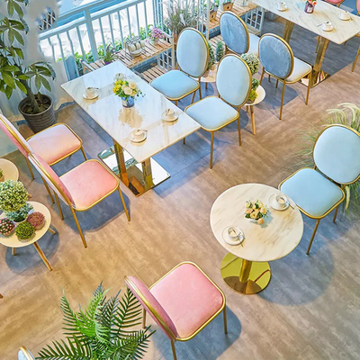 Silla de comedor de metal y piel sintética chapada en oro lavable a prueba de óxido