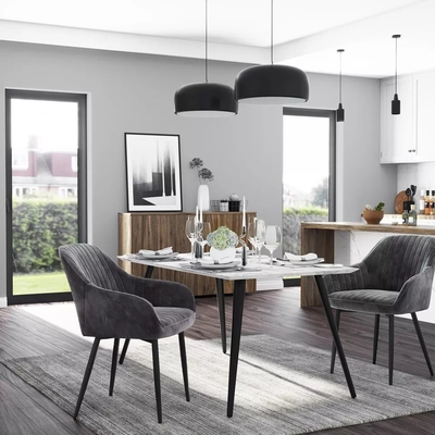 Çok Renkli Kadife Nordic Yemek Sandalyeleri Yaşlanma Direnci Özel Yapım